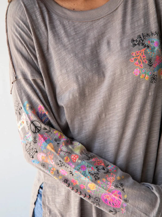 Cotton Doodle Tee - Ash-view 1