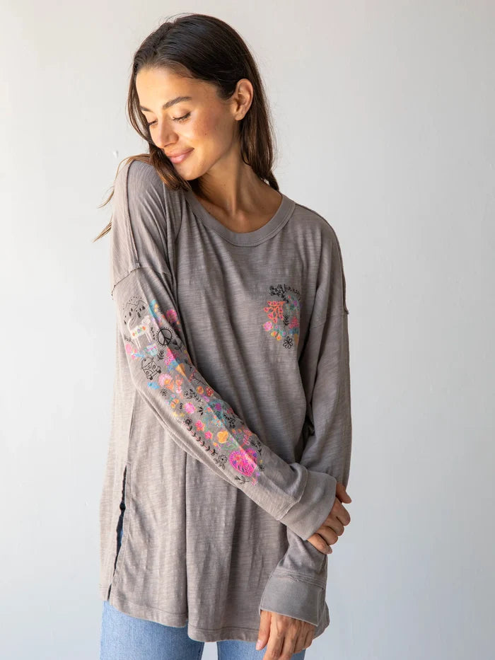 Cotton Doodle Tee - Ash-view 2