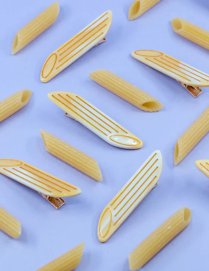 Pasta Alligator hair clip set - Penne, Fusilli, Cavatappi