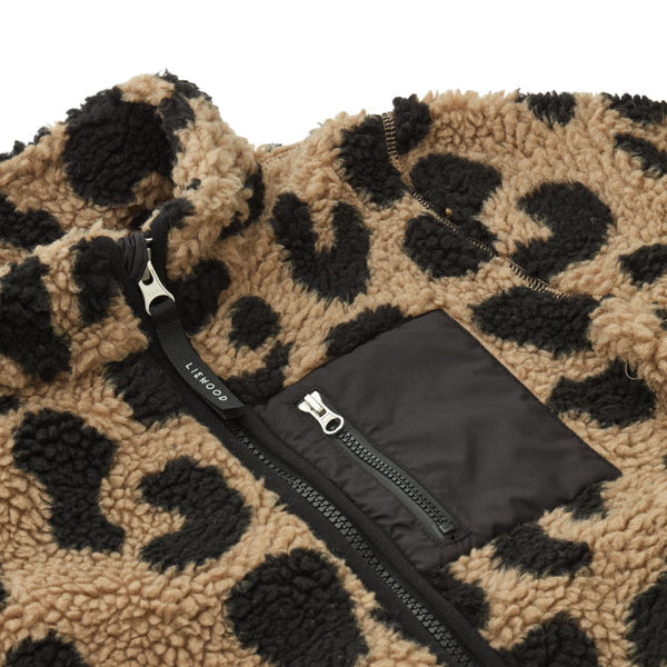 Liewood - Pile Jacket - Nolan - Mega Leo/Oat Mix - Close Look