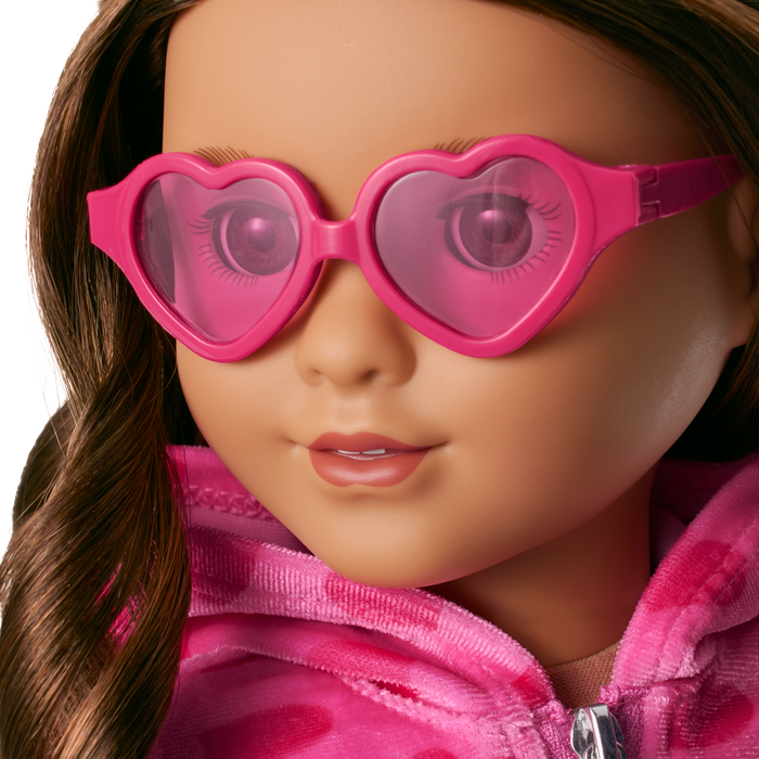 Pink Hearts Hoodie Dress for 18-inch Dolls