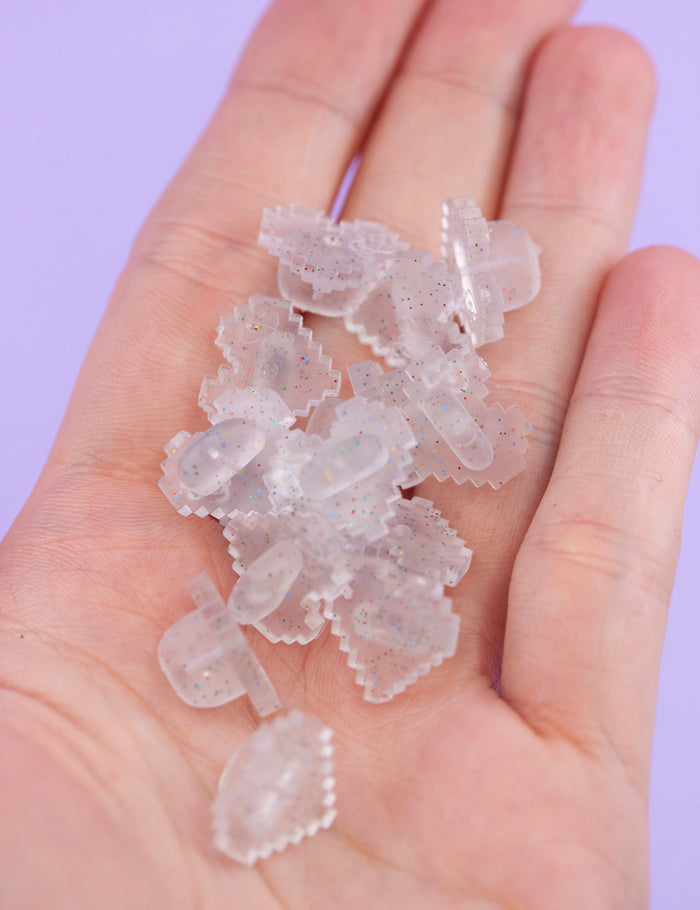 CLEAR GLITTER pack of 50