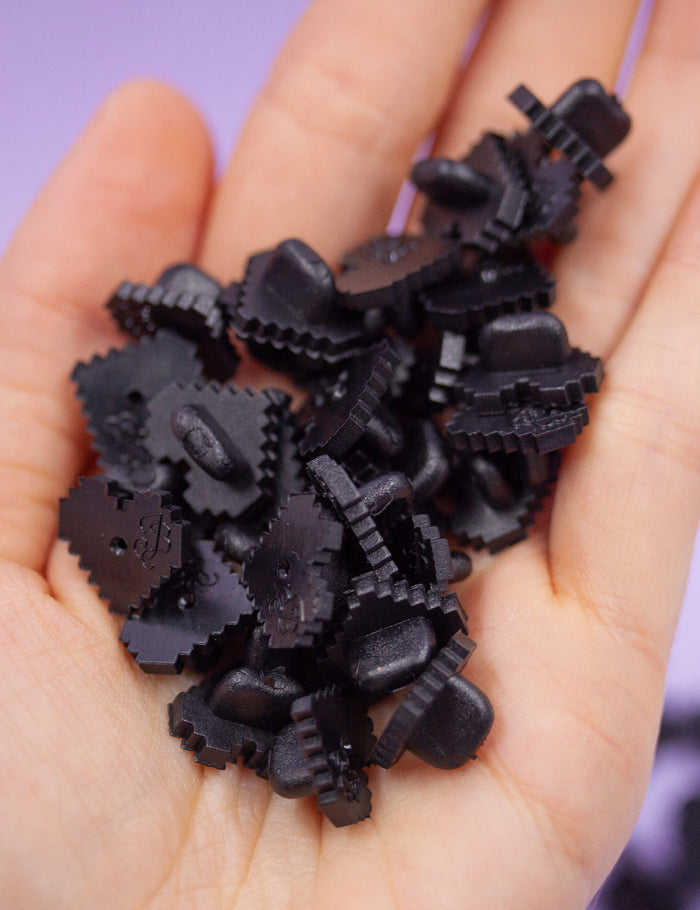 PIXEL HEART Shaped rubber pin backers