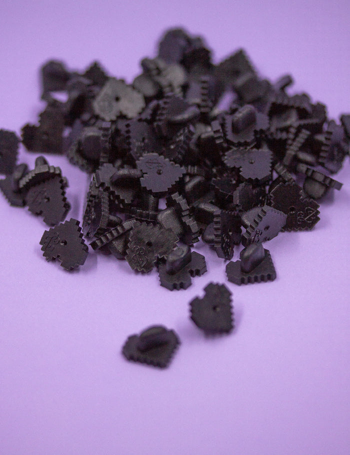 PIXEL HEART Shaped rubber pin backers