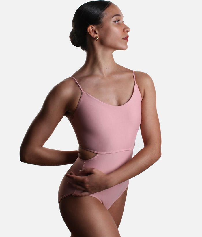 Professional High-Waist Cutout Leotard with Strappy Back - LS49