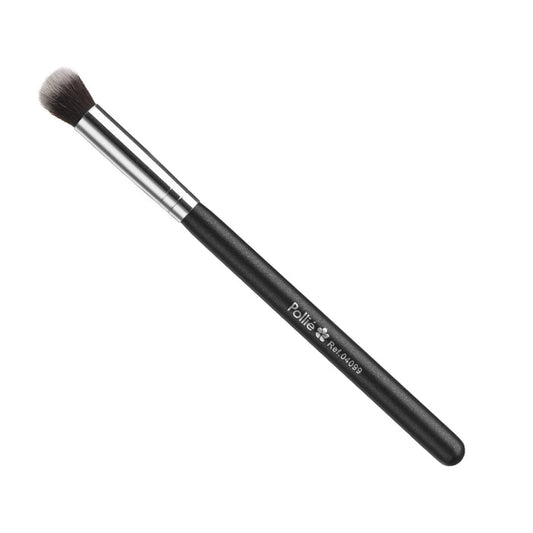 Make up brush used for eye shadow. Bristles made from goat hair