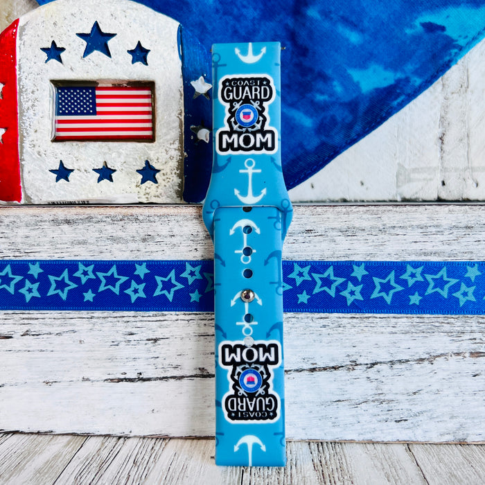 Proud Coast Guard Mom Print Silicone Band For Samsung Watch