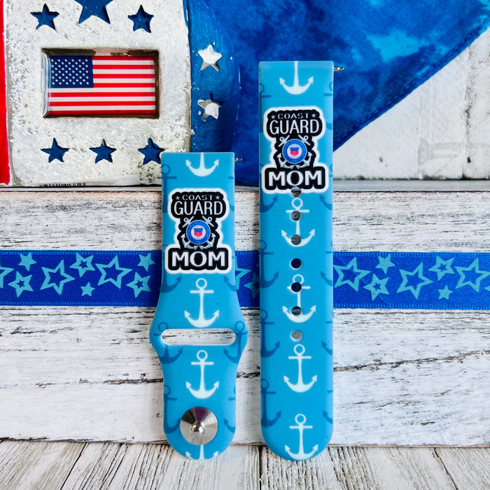 Proud Coast Guard Mom Print Silicone Band For Samsung Watch