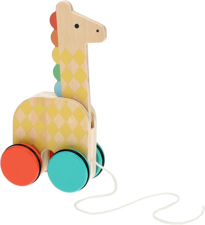 Petit Collage - Pull Along Toy - On-the-Go Wooden Giraffe - Close Look