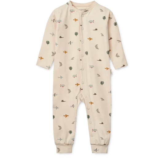 Liewood - Pyjamas Jumpsuit - Birk - Aviator/Ecru