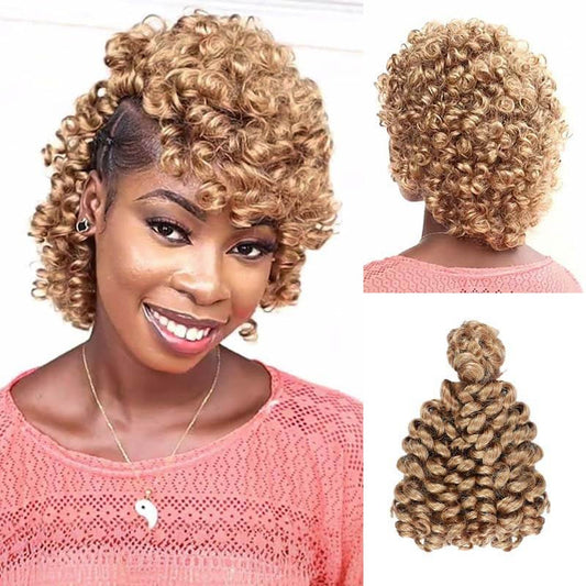 qvr blonde bouncy curly bulk braiding hair etensions