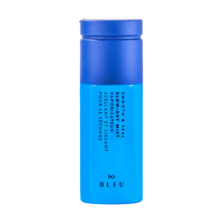 R+Co BLEU mini, Smooth and Seal mini, R+Co BLEU blow dry mist, anti-frizz heat protectant, travel hair mist, mini hair styling spray, BLEU Smooth & Seal, blowout finishing spray, shine mist for hair, hair smoothing spray