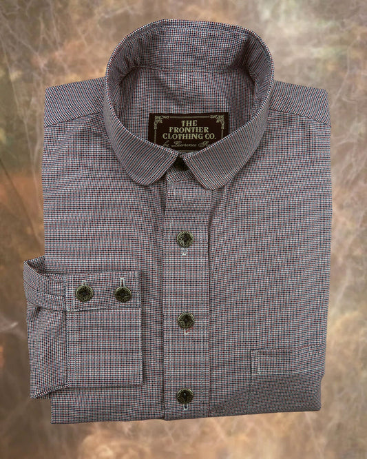 Red and Blue Basketweave Print Men's Dakota Shirt