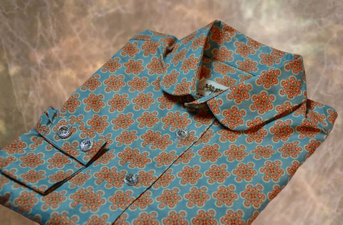 Red and Blue Starburst Men's Dakota Shirt