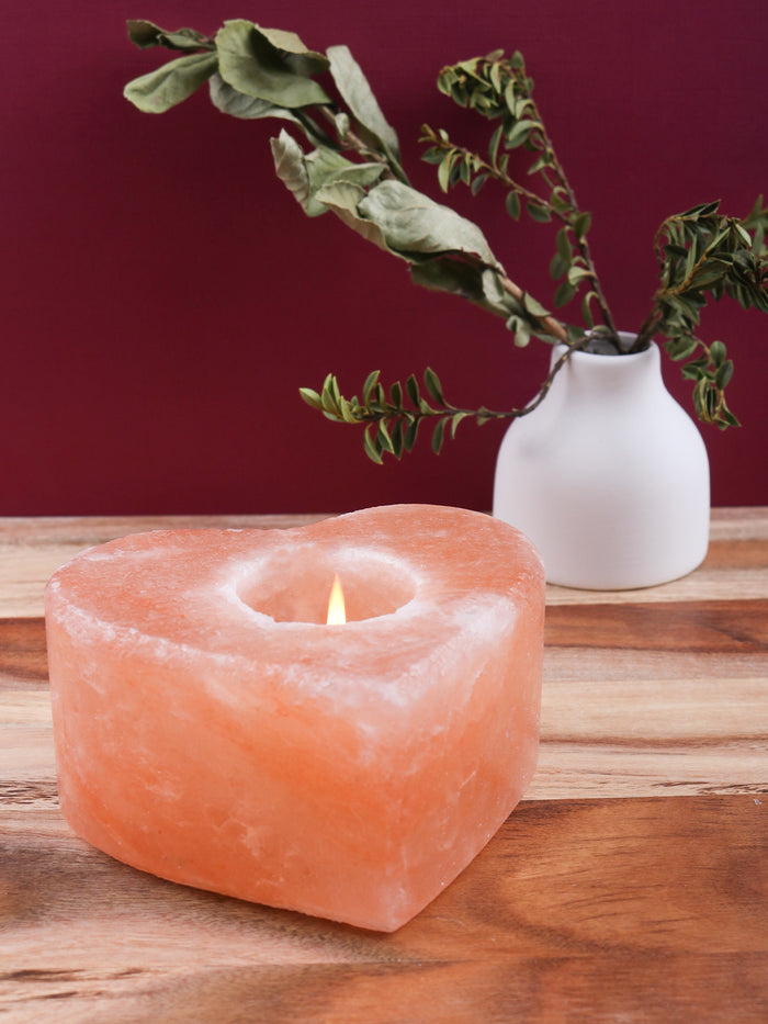 Salt Tea Light Holder | Heart-Image 1
