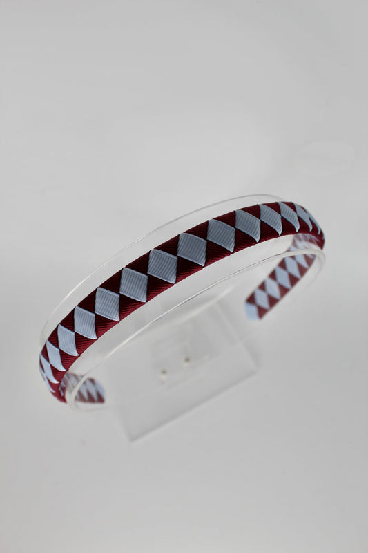 School Hair Accessories - Pleated Burgundy and Bluebell Hair Band