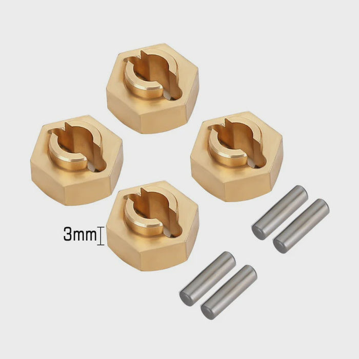 SCX24-33GD INJORA 7mm Brass Wheel Hex Hub Extenders for Axial SCX24 AX24