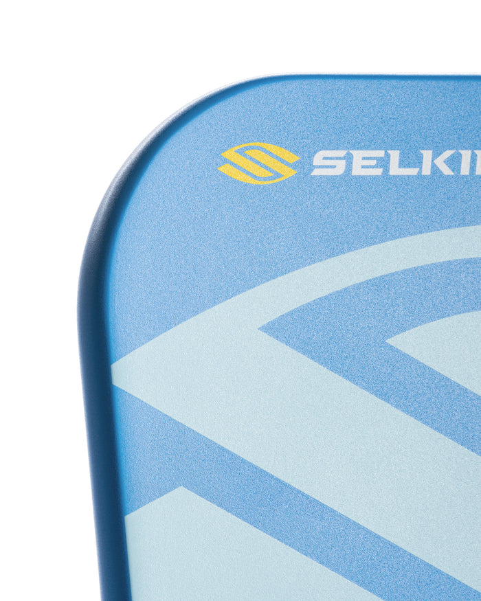 Holderness Family Selkirk AMPED Pro Air pickleball paddle in blue.