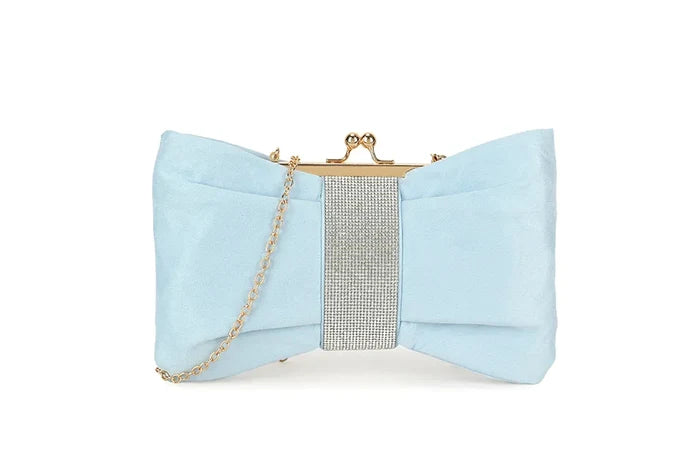 Serenity Blue Diamante Clutch Bag