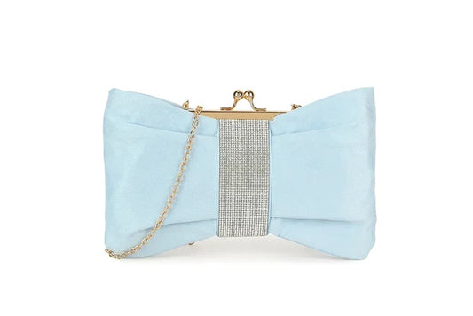 Serenity Blue Diamante Clutch Bag