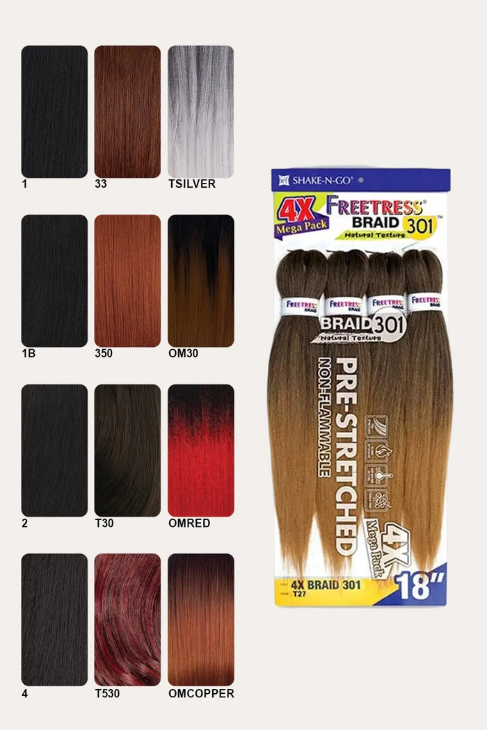 SHAKE N GO FREETRESS 4X MEGA PACK BRAID 301 SHAKE N GO