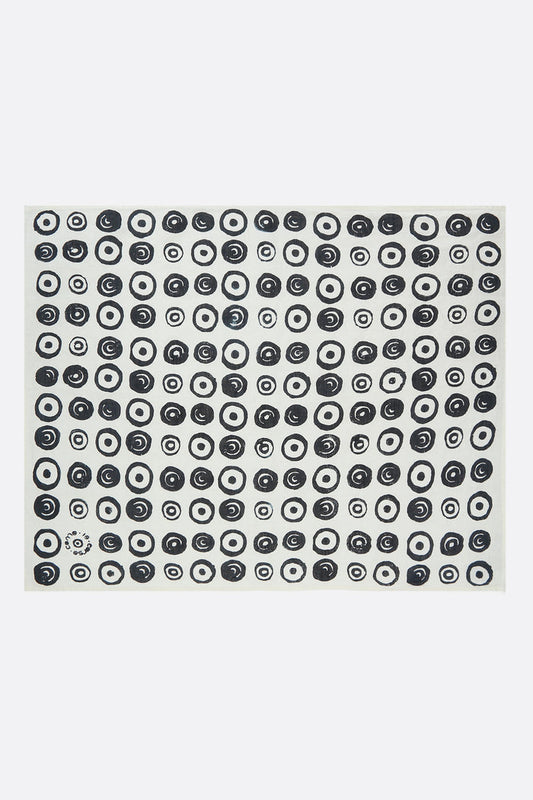 signature circles print linen tea towel