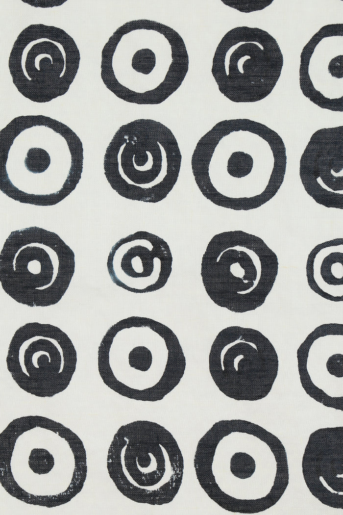 signature circles print linen tea towel