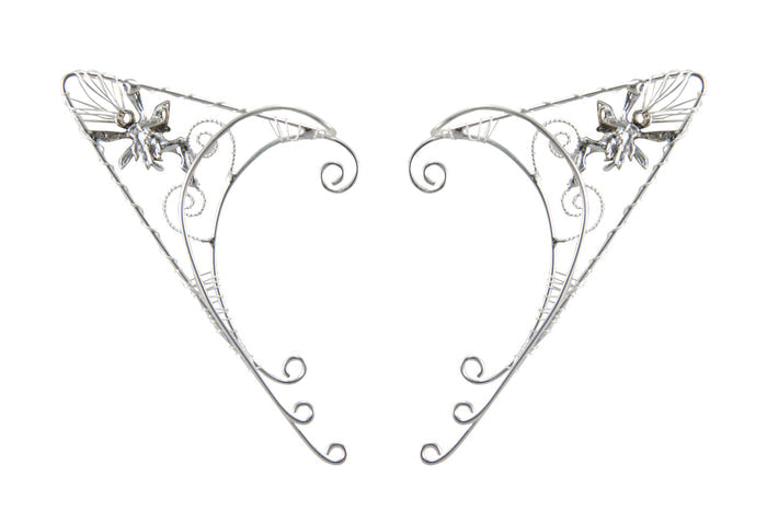 Silver Fairy Elf Ear Cuffs - Non Piercing Festival Jewelry back view