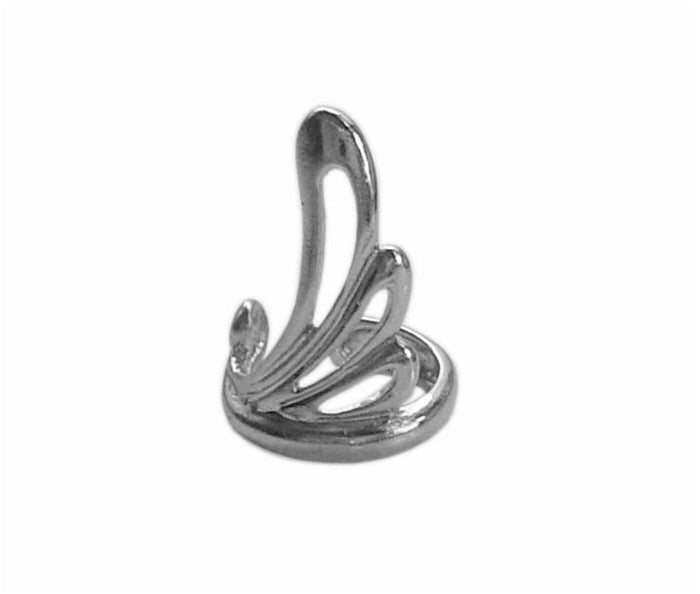 silver flowy wing ear cuff non piercing earring front view