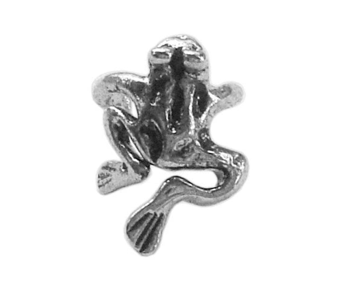 silver frog ear cuff non piercing earring front view