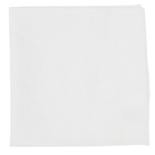 Simonnot Godard 100% Cotton Plain White Pocket Square