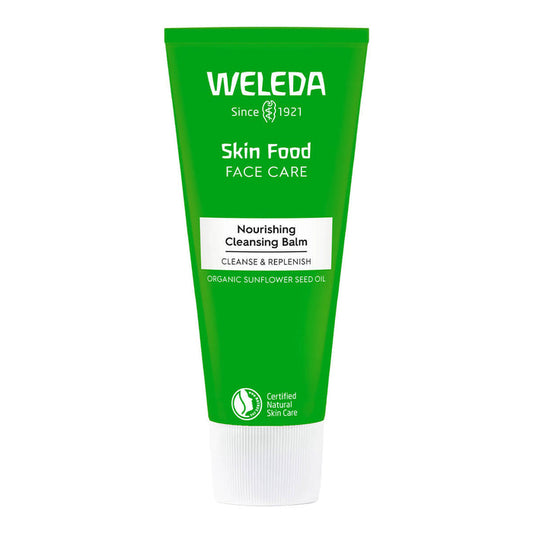 Tube of natural cleansing balm formulated with organic sunflower seed oil.