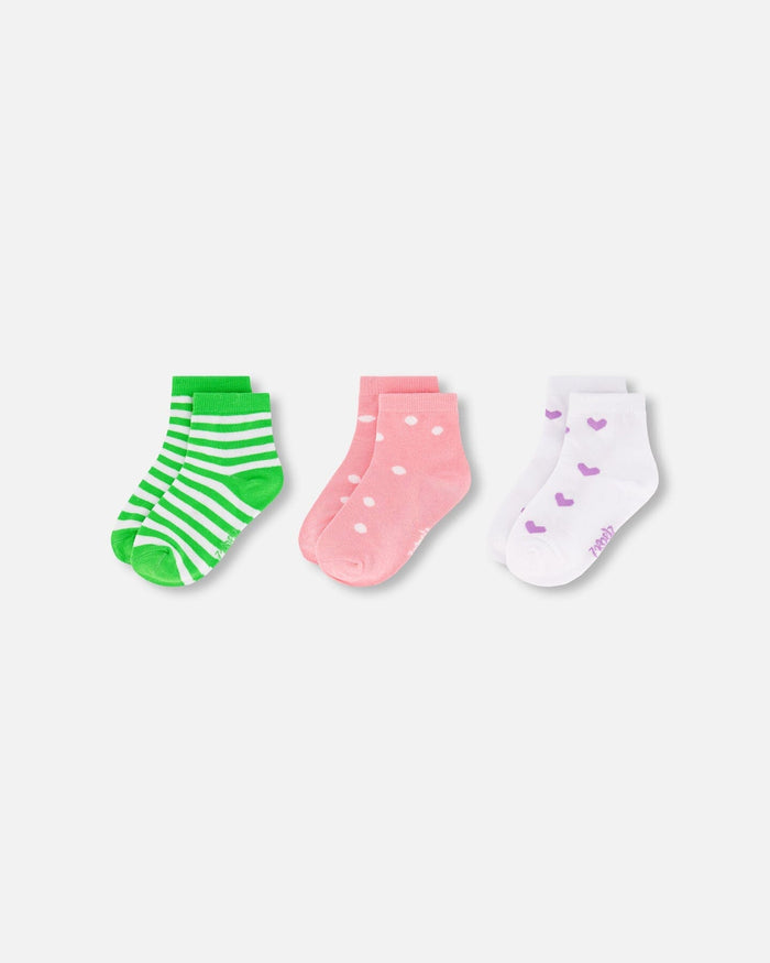 Socks (3 Pairs) Striped Green-1