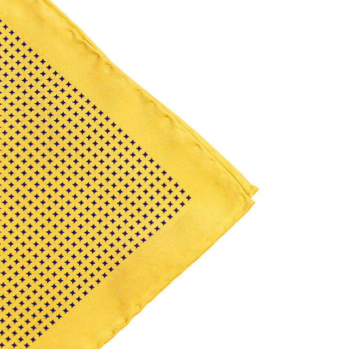 Sovereign Grade 100% Silk Yellow Repeating Star Pocket Square