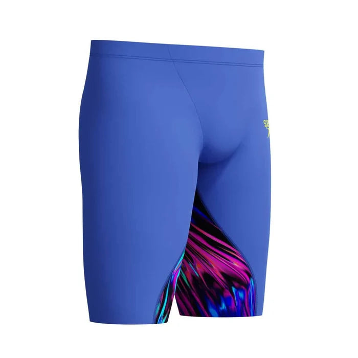 Blue Speedo Men's Fastskin LZR Ignite Jammer swimwear designed for competitive swimming.