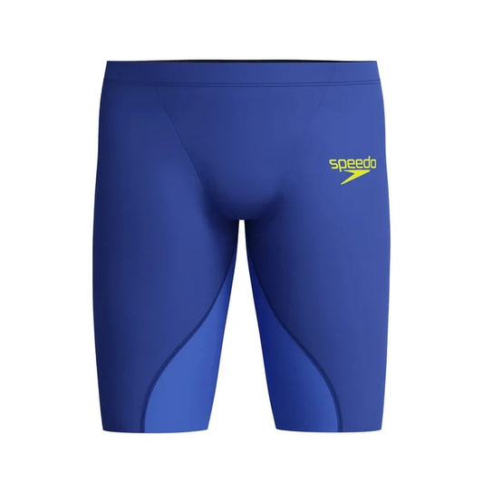 Speedo men's Fastskin LZR Ignite jammer swimsuit in purple, designed for competitive swimming.