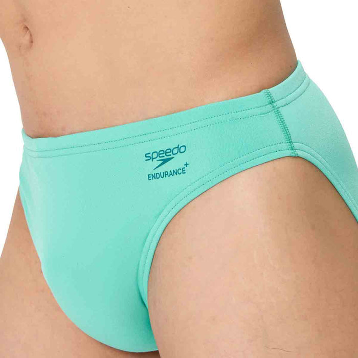 Speedo men's ML solid brief in Aqua Breeze, lightweight swimwear with a comfortable fit and classic brief design.