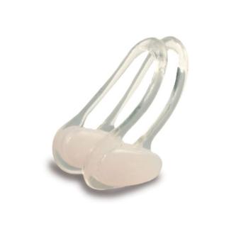 Clear Speedo Universal Nose Clip for swimming, designed to comfortably fit and help prevent water from entering the nose.