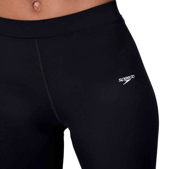 Speedo women's Endurance+ swim shorts in anthracite, lightweight female swim bottoms with a comfortable fit.