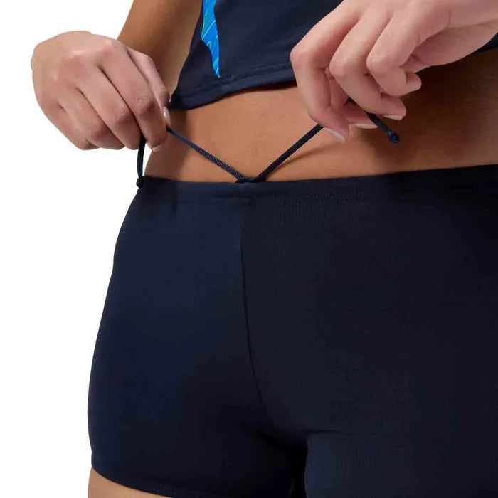 Speedo Women's HyperBoom Splice Tankini in Lagoon Blue, featuring a stylish design and supportive fit for swimwear.