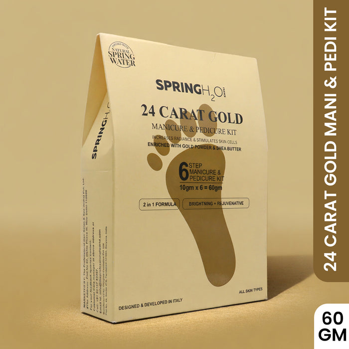 SPRING H2O 24 Carat Gold Manicure & Pedicure Kit Increase Radiance and Stimulates skin cells