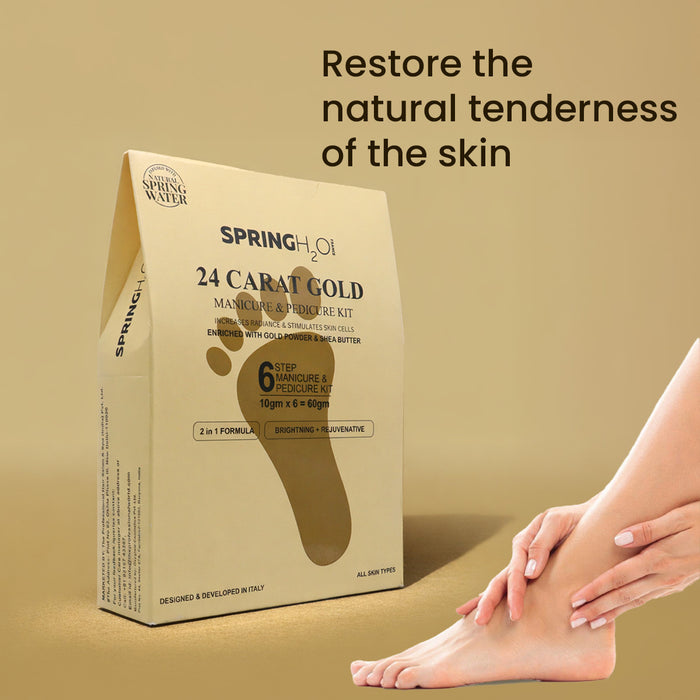SPRING H2O 24 Carat Gold Manicure & Pedicure Kit Increase Radiance and Stimulates skin cells