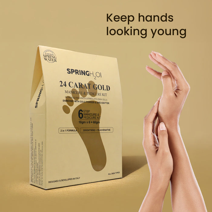 SPRING H2O 24 Carat Gold Manicure & Pedicure Kit Increase Radiance and Stimulates skin cells
