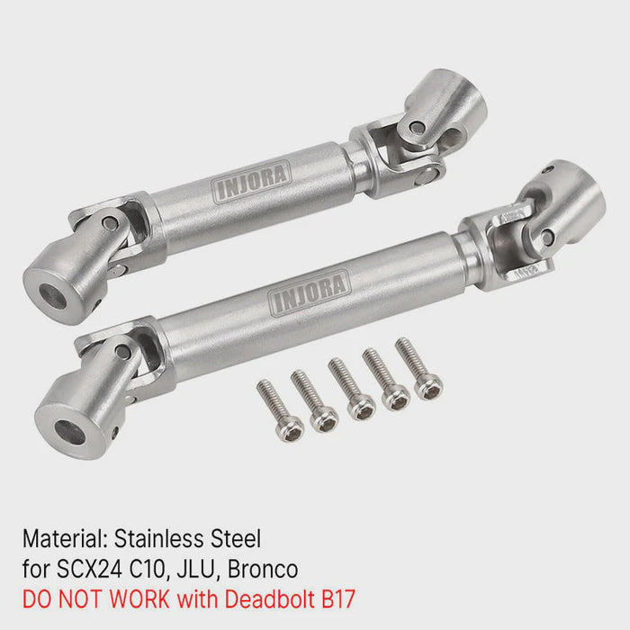 Steel Front Rear Center Drive Shafts for Axial SCX24 Chevrolet Jeep Wrangler Bronco Black