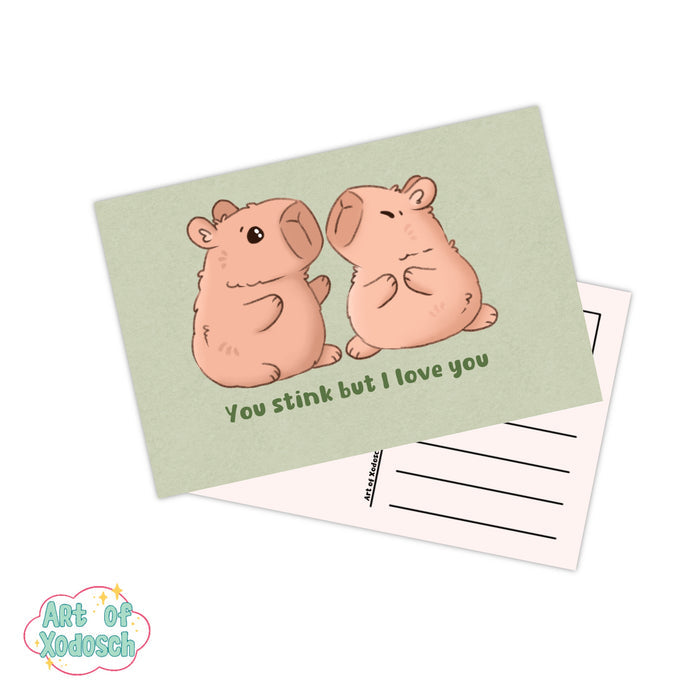 stinky capybara postcard
