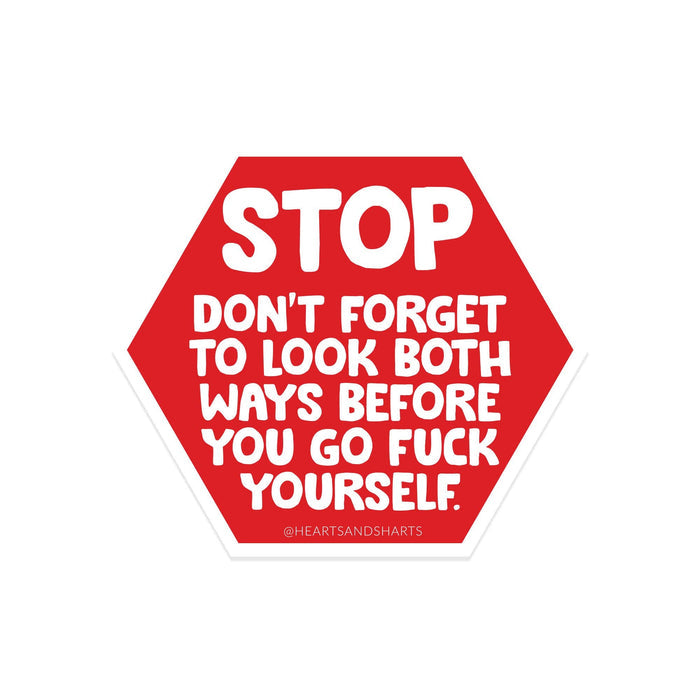 STOP SIGN 3X3 ILLUSTRATED VINYL STICKER - NO AI