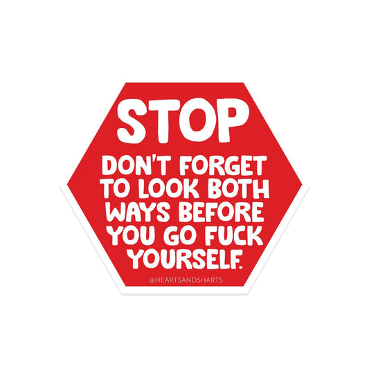 STOP SIGN 3X3 ILLUSTRATED VINYL STICKER - NO AI