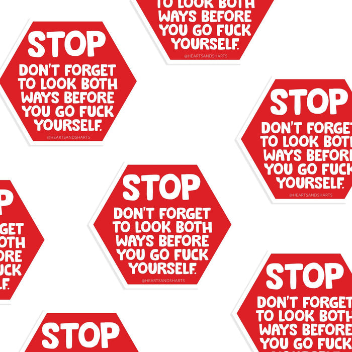 STOP SIGN 3X3 ILLUSTRATED VINYL STICKER - NO AI