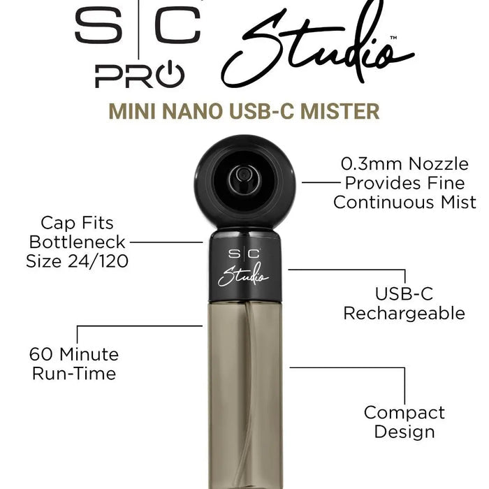 Stylecraft STUDIO Mini Nano Mister – USB-C Rechargeable 4 oz Stylecraft