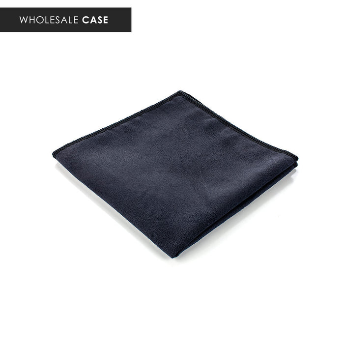 Suede Cloth 12x12 black folded view with the text "Wholesale Case" on a white background.